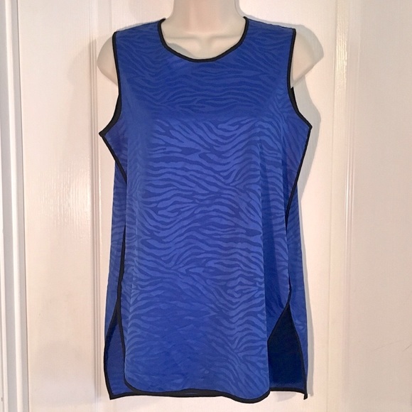 Vince Camuto Royal Blue With Black Trim Blouse - Picture 3 of 7